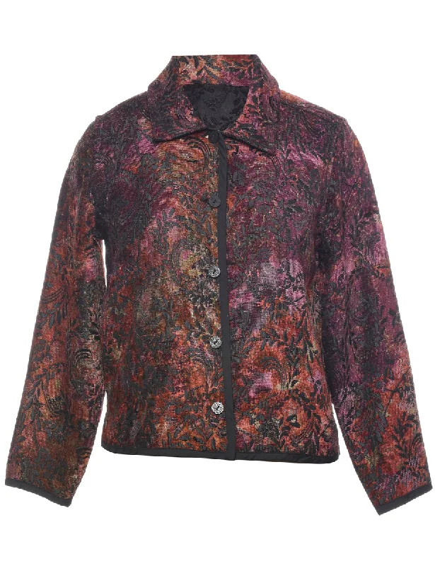 Floral Pattern Tapestry Jacket - L