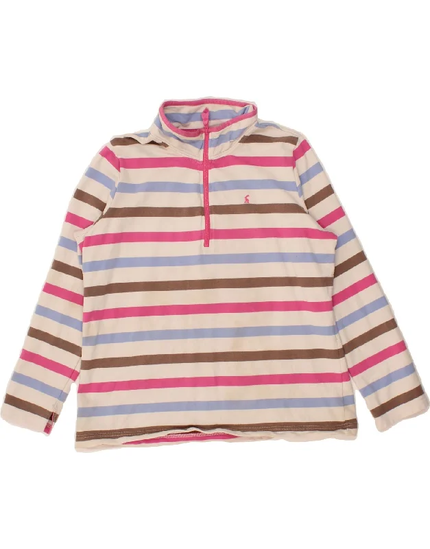 JOULES Womens Zip Neck Sweatshirt Jumper UK 20 2XL Multicoloured Striped