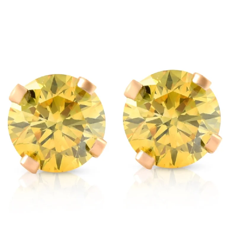 Sparkle More For Less – Jewelry Sale Happening Now 1/4 Ct T.W. Fancy Canary Yellow Lab Diamond Studs 14K Yellow Gold Lab Grown
