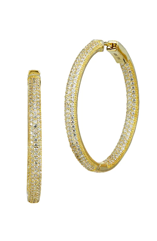 Best Jewelry Sale – Shop Exclusive Designs Now 18k Gold Vermeil  1.5" inside out hoop earring