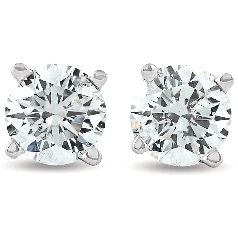 Upgrade Your Jewelry Collection For Less 3/4 Ct Diamond Screw Back Studs 14k White Gold Lab Grown Eco Friendly