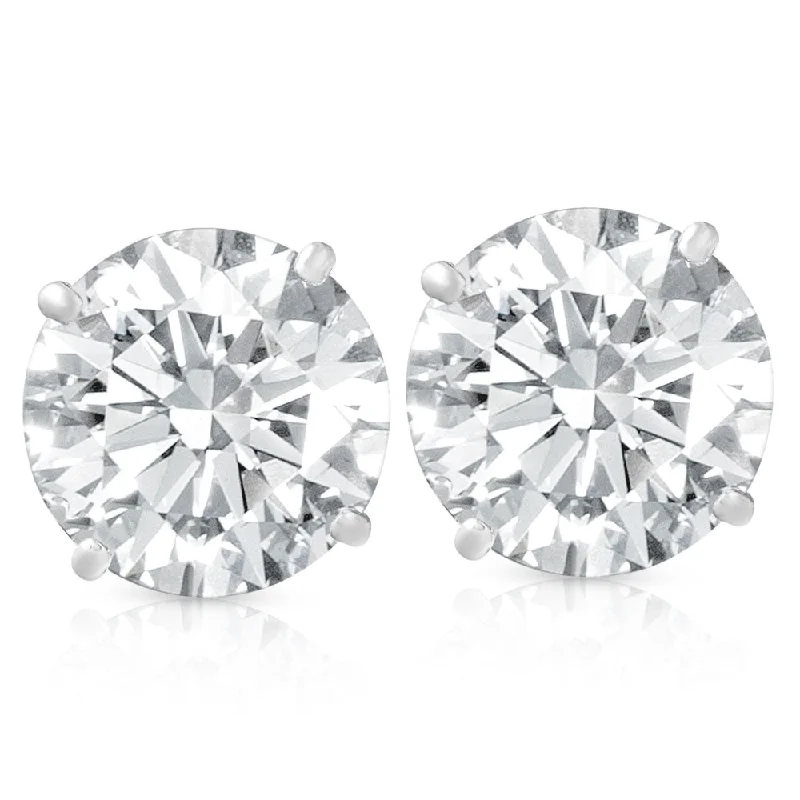Chic, Trendy, And Affordable Jewelry Sale 4 Ct TW Round Moissanite Studs 14k White Gold
