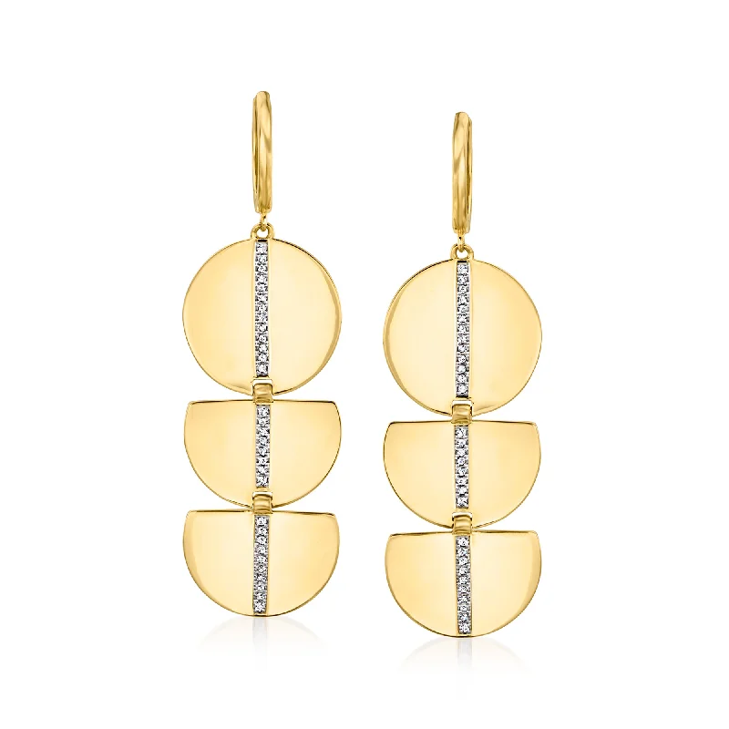 Limited-Stock Jewelry Sale – Shop Before It's Gone Ross-Simons Diamond Geometric Drop Earrings in 18kt Gold Over Sterling