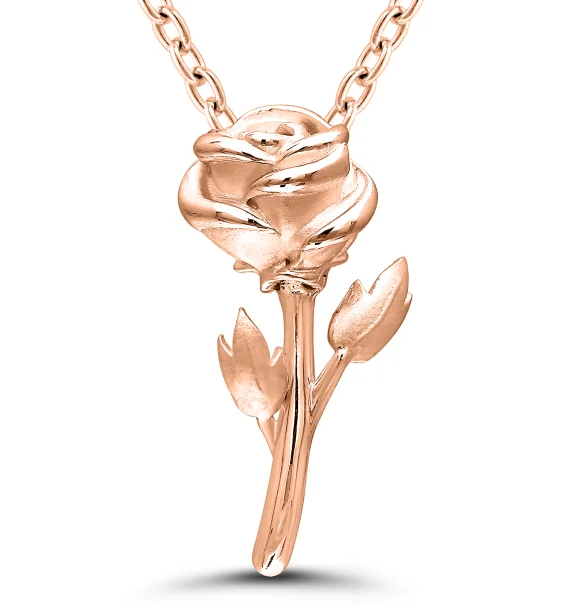 Elegant Rose Gold Jewelry For A Stylish Touch Bremer Jewelry 925 Rose Sterling Silver/Gold Plated  June Birth Flower "Rose" Necklace