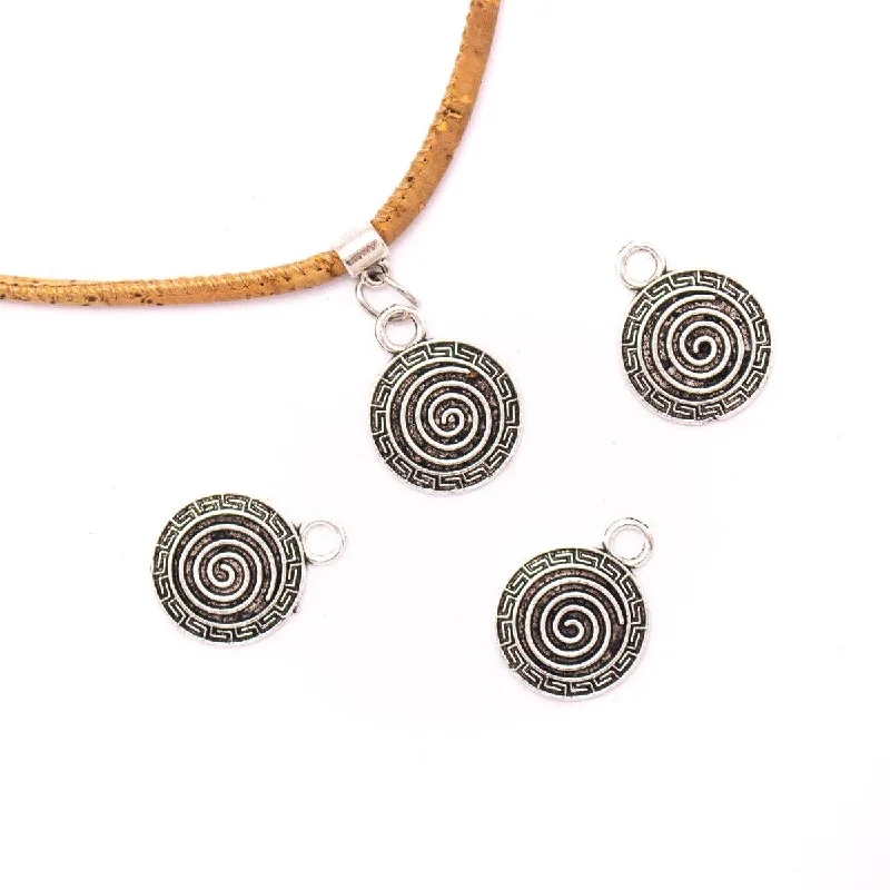 Handcrafted Jewelry Sale – Unique Designs At Low Prices 10 units 18x18mm Pendant antique silver Spiral jewelry pendant Jewelry Findings & Components D-3-415