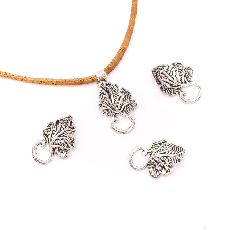 Dazzle In Elegance With Our Biggest Jewelry Sale 10 units 19x31mm Pendant antique silver Wine Leaf jewelry pendant Jewelry Findings & Components D-3-421