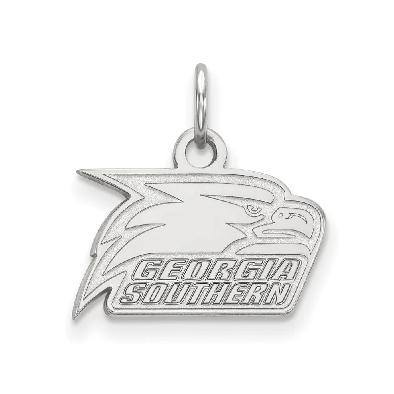 Last Chance To Shop High-End Jewelry At Markdown Prices 10k White Gold Georgia Southern U XS (Tiny) Mascot Logo Charm Pendant