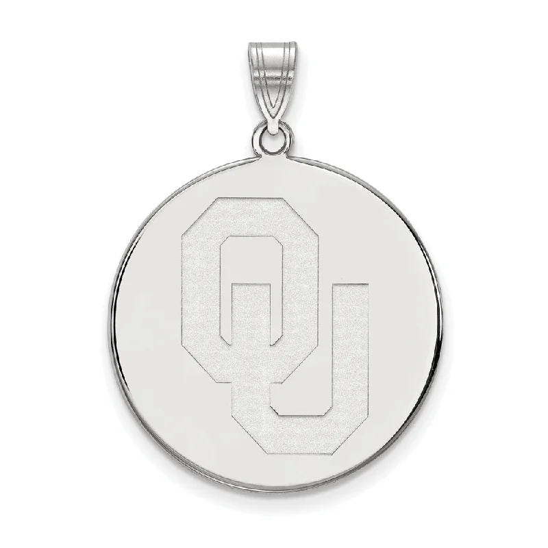 Best Jewelry Deals – Shop Premium Pieces At Great Prices 10k White Gold University of Oklahoma XL Disc Pendant
