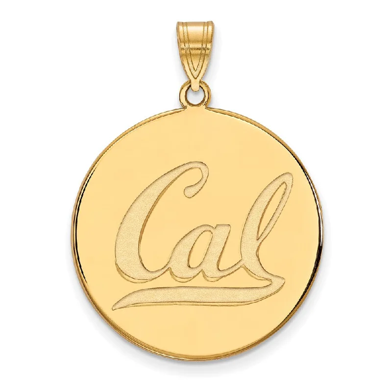 Luxury Handcrafted Jewelry For Elegant Looks 10k Yellow Gold California Berkeley XL 'Cal' Disc Pendant