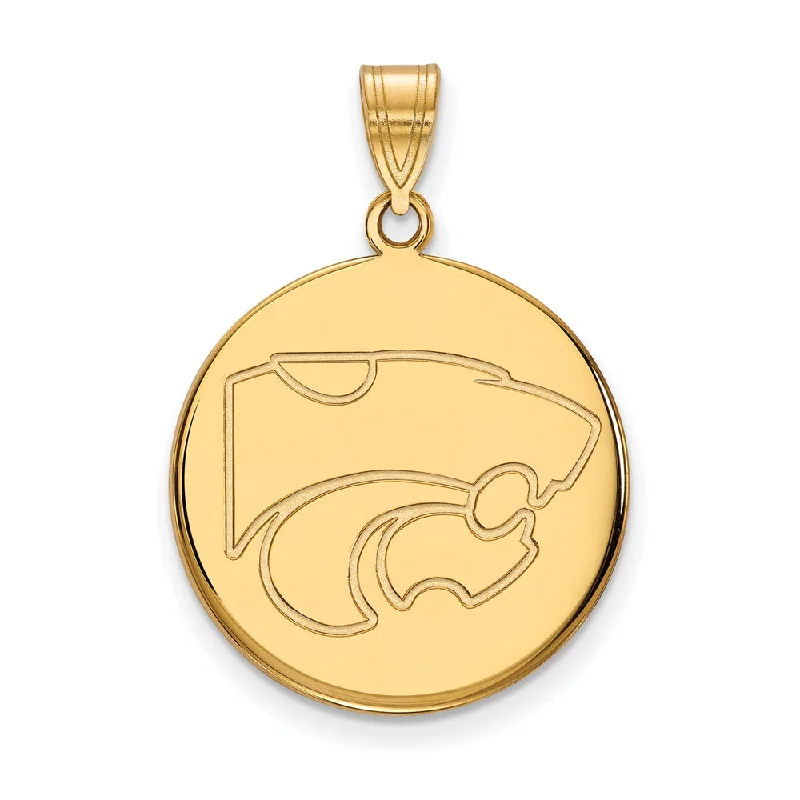 Best Jewelry Sale Prices – Limited-Time Offer 10k Yellow Gold Kansas State Large Disc Pendant