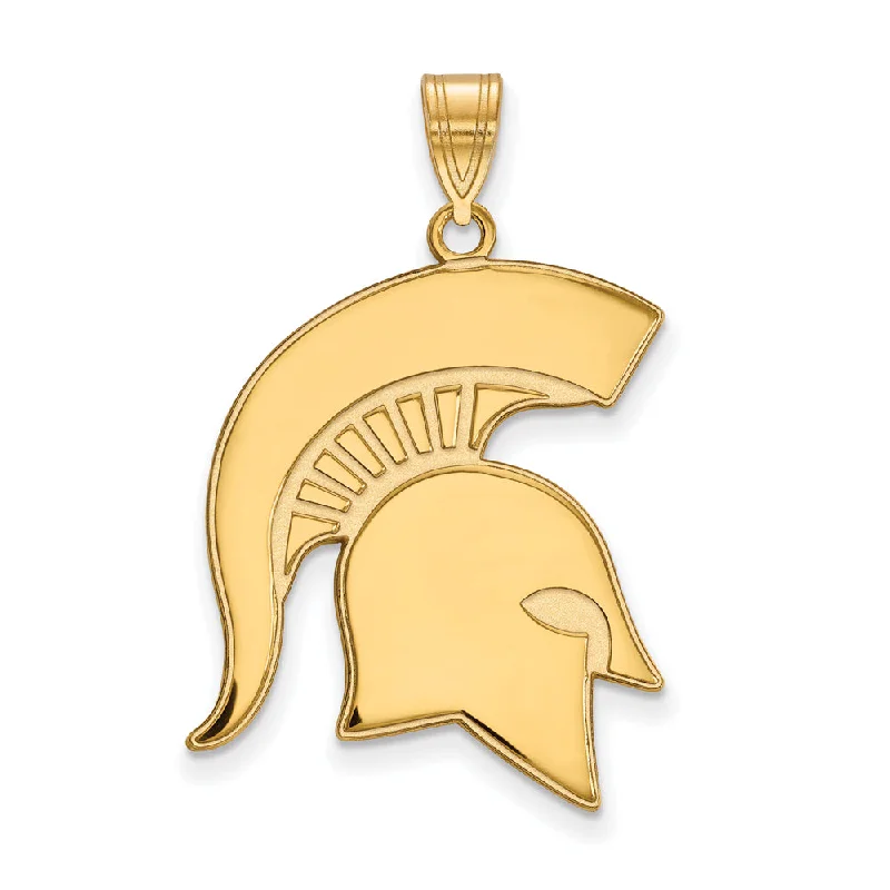 Handcrafted Beauty At Affordable Prices 10k Yellow Gold Michigan State XL Logo Pendant
