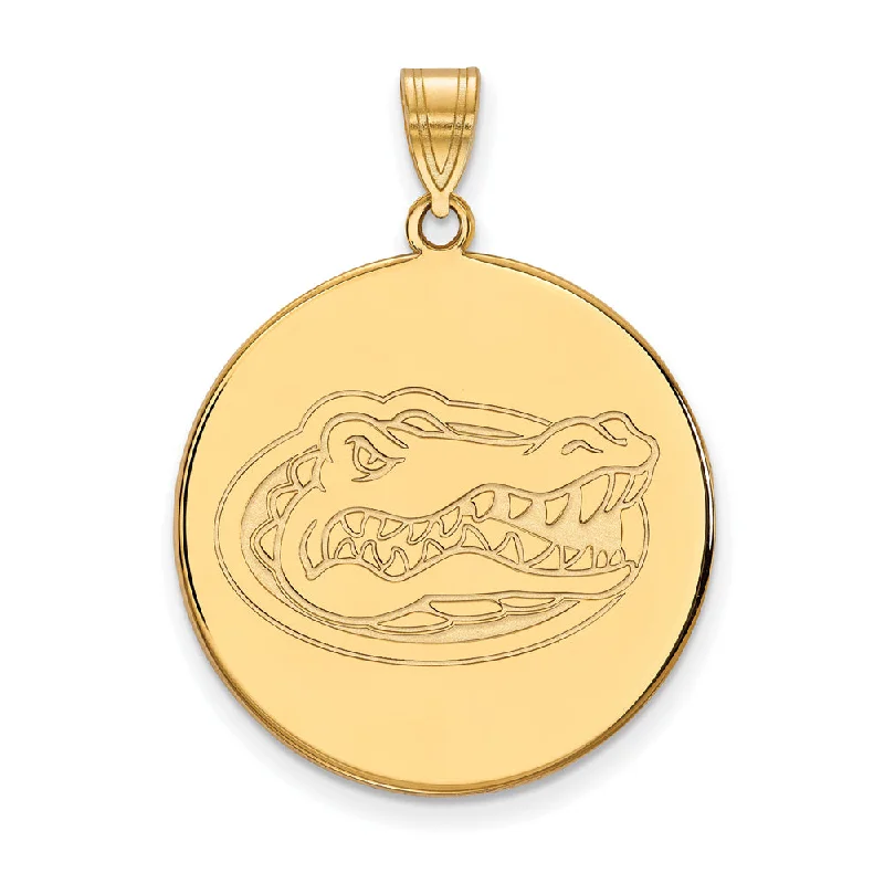 Customized Silver Jewelry For Unique Style 10k Yellow Gold U of Florida XL Disc Mascot Pendant