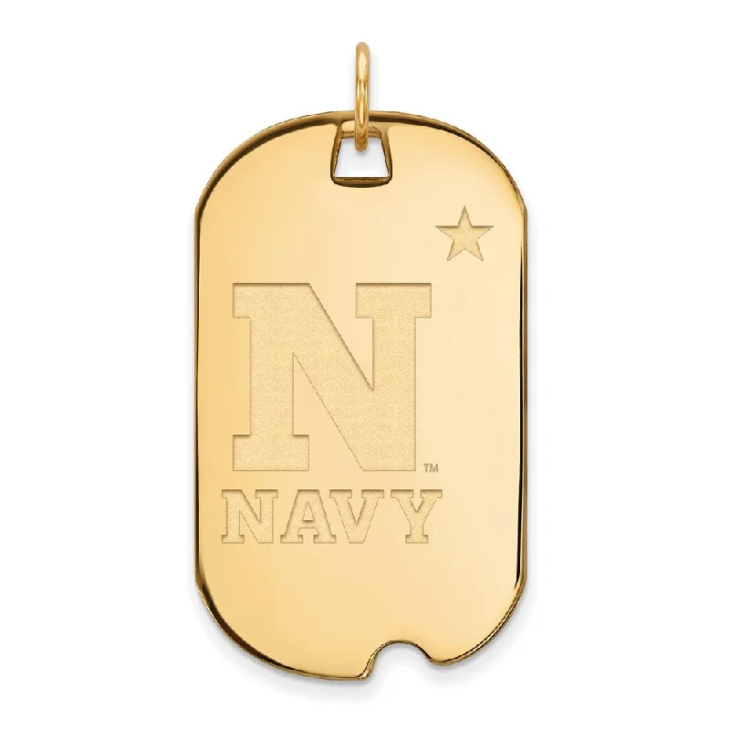 Upgrade Your Jewelry Collection For Less 10k Yellow Gold U.S. Naval Academy Large 'N' with Star Dog Tag Pendant