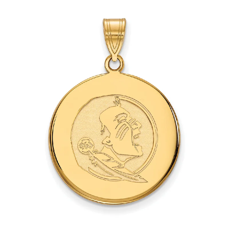 Grab Stylish Jewelry Before The Sale Ends 14k Gold Plated Silver Florida State Large Disc Pendant