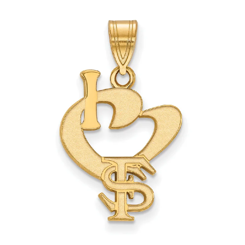 Timeless Beauty, Unbeatable Deals – Jewelry Sale On 14k Gold Plated Silver Florida State Large I Love FS Pendant