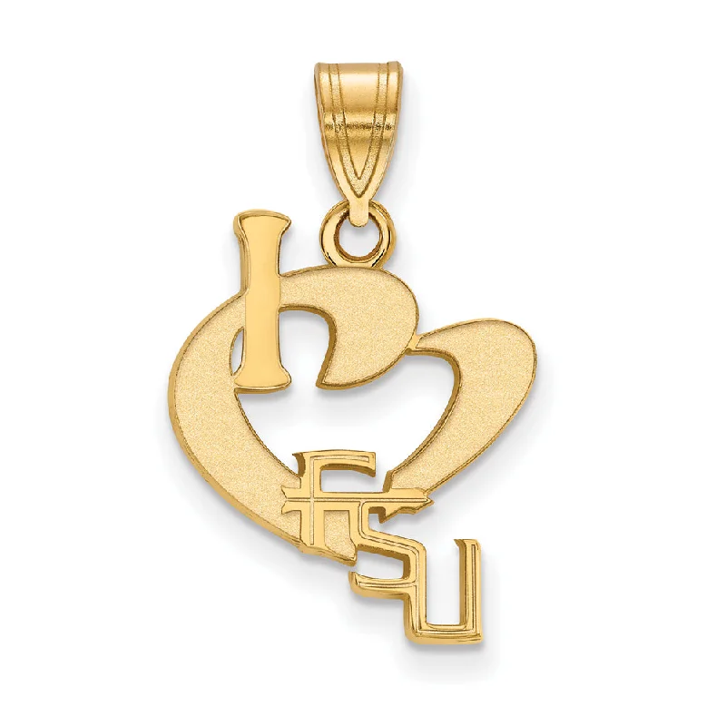 Flash Jewelry Sale – Get Stunning Pieces At Low Prices 14k Gold Plated Silver Florida State Large I Love Logo Pendant