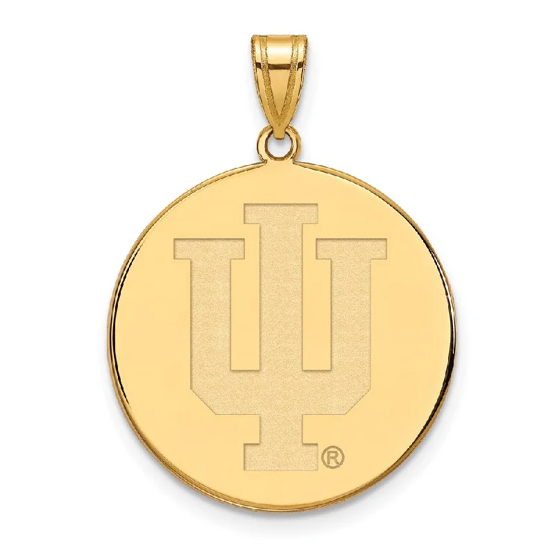 Don't Miss These Dazzling Jewelry Discounts 14k Gold Plated Silver Indiana U XL Disc Pendant