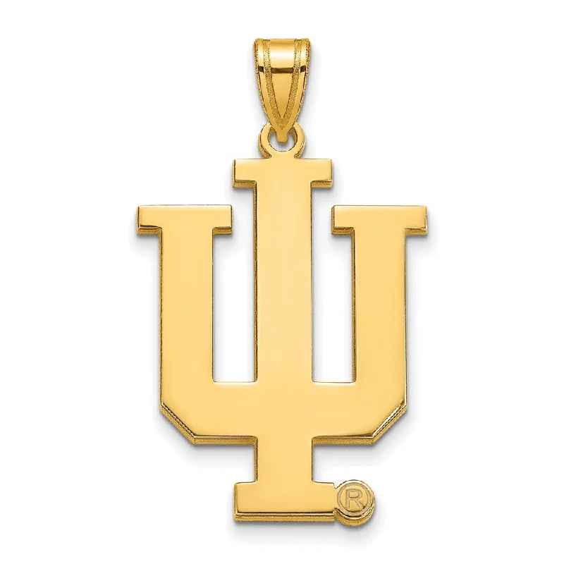 Sparkle On A Budget – Fine Jewelry For Less 14k Gold Plated Silver Indiana U XL Pendant