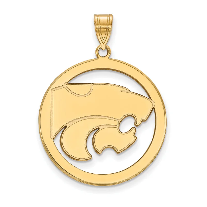 Your Dream Jewelry At Dream Prices 14k Gold Plated Silver Kansas State XL Circle Pendant