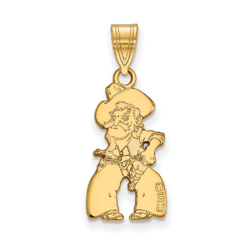 Must-Have Jewelry Pieces At Reduced Prices 14k Gold Plated Silver Oklahoma State Large Pendant
