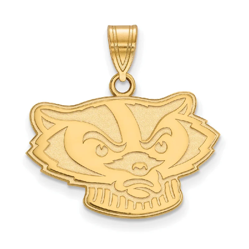 Huge Savings On Timeless Jewelry Collections 14k Gold Plated Silver U. of Wisconsin Medium Mascot Pendant