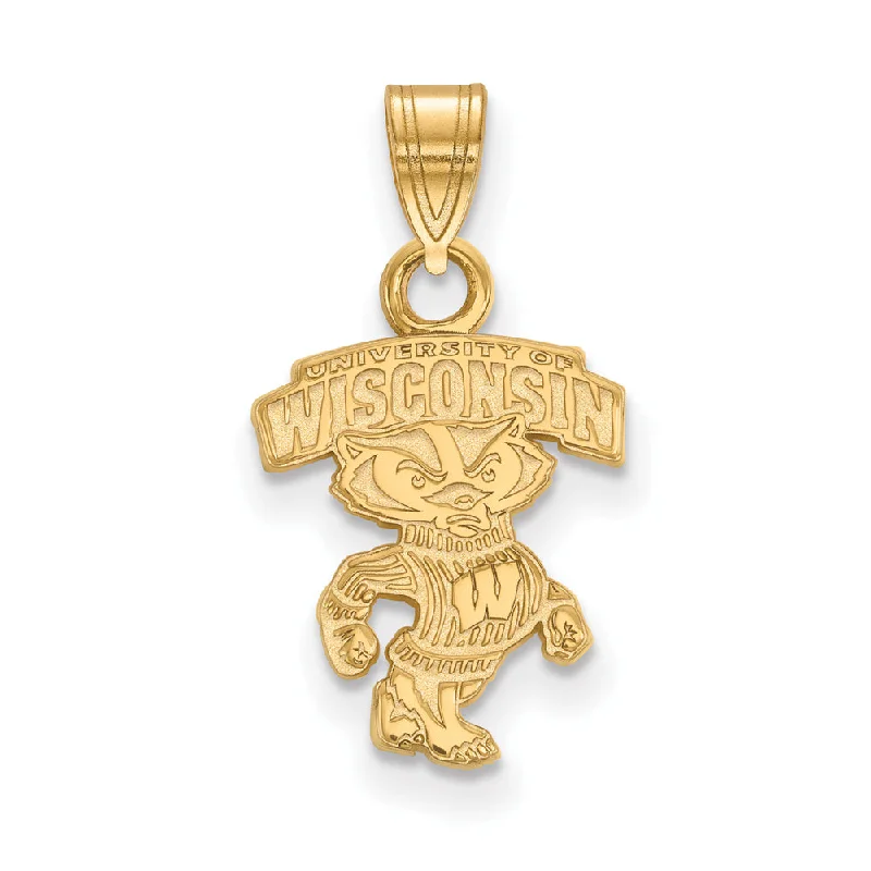 Fashion-Forward Jewelry At Incredible Prices 14k Gold Plated Silver U. of Wisconsin Small Logo Pendant