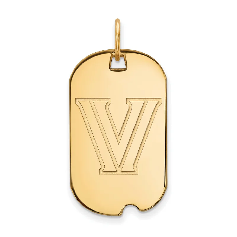Stunning Jewelry At A Fraction Of The Price 14k Gold Plated Silver Villanova U. Logo Dog Tag Pendant