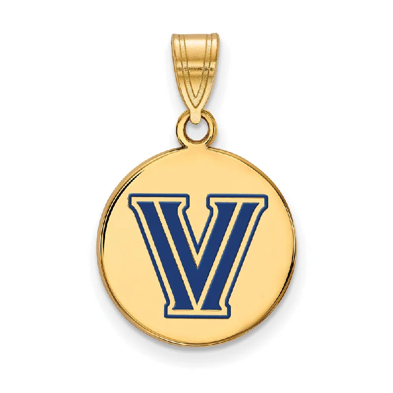 Trending Jewelry Styles Now At Limited-Time Discounts 14k Gold Plated Silver Villanova U. MD Enamel Logo Disc Pendant