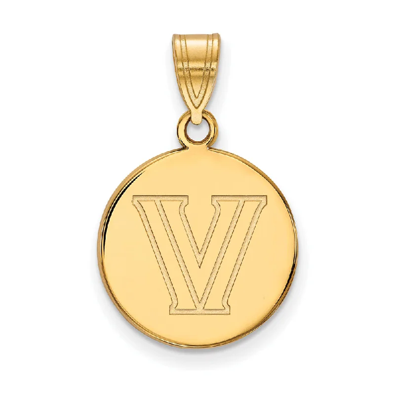 Fashion-Forward Jewelry At Incredible Prices 14k Gold Plated Silver Villanova U. MD Logo Disc Pendant