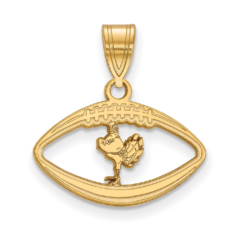 Save On Luxury Jewelry Pieces – Limited-Time Offers 14k Gold Plated Silver Virginia Tech Mascot Logo Football Pendant
