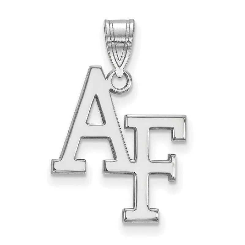 Huge Markdowns On Premium Jewelry Styles 14k White Gold Air force Academy Large 'AF' Pendant