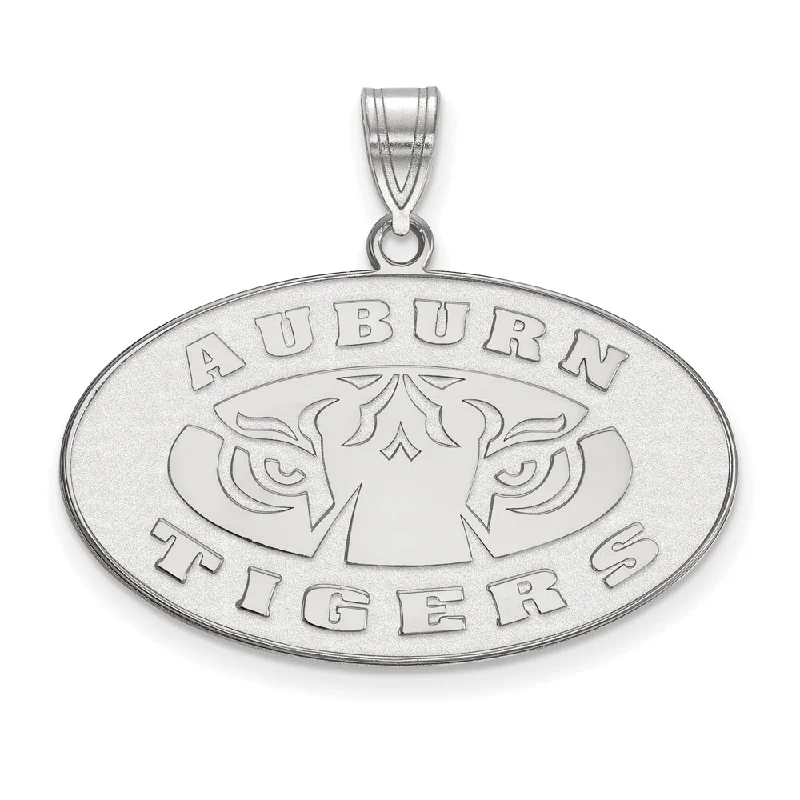 Chic, Trendy, And Affordable Jewelry Sale 14k White Gold Auburn U Large Logo Pendant