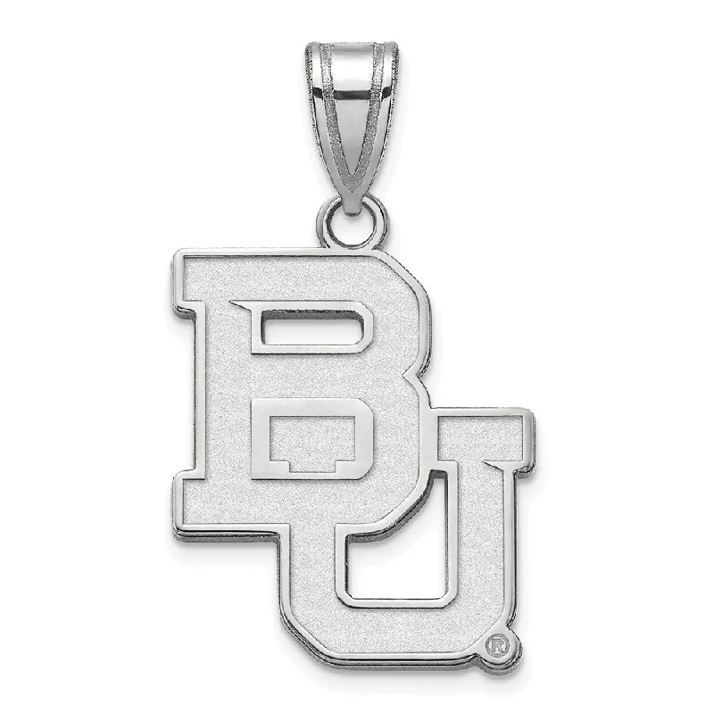 Fashion-Forward Jewelry At Incredible Prices 14k White Gold Baylor U Large "BU' Pendant
