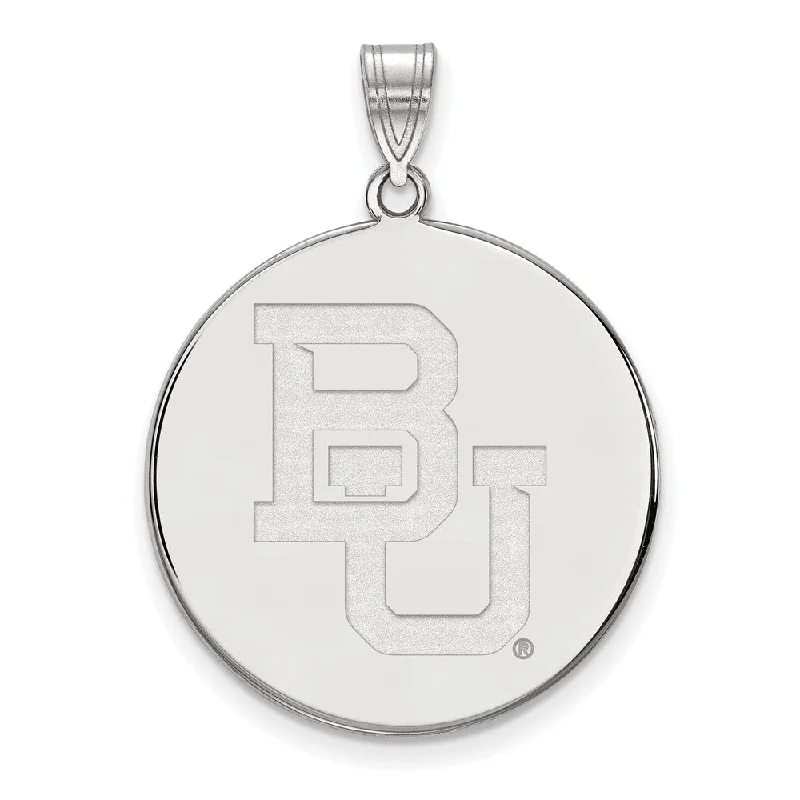 Sparkle For Less – Shop Our Limited-Time Jewelry Deals 14k White Gold Baylor U XL 'BU' Disc Pendant