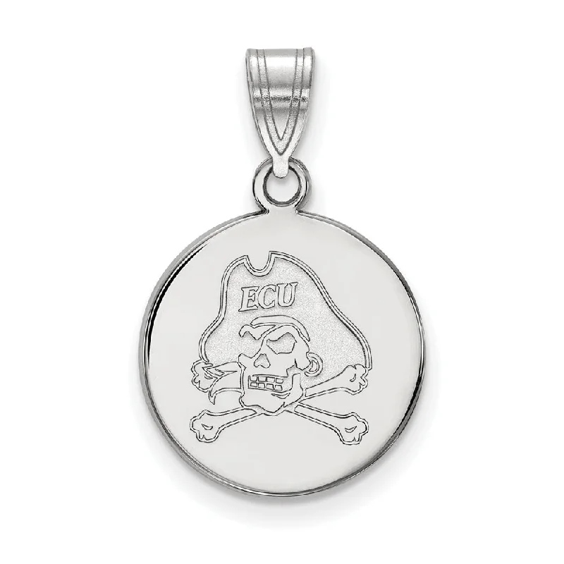 High-End Jewelry, Now More Affordable Than Ever 14k White Gold East Carolina U Medium Disc Pendant