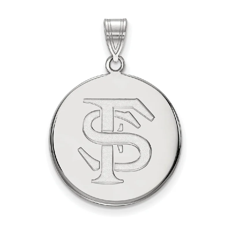 Timeless Elegance Now At Special Discounts 14k White Gold Florida State Large 'FS' Disc Pendant