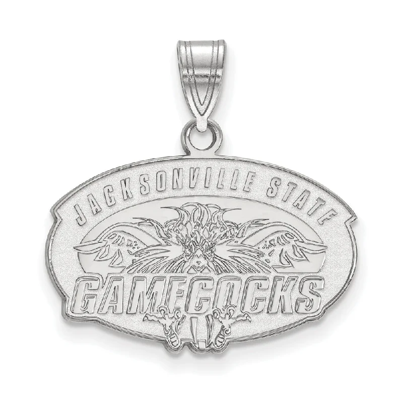 Chic And Stylish Jewelry At Exclusive Prices 14k White Gold Jacksonville State Medium Pendant