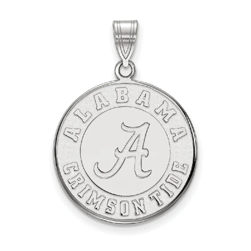Flash Sale On Stunning Jewelry – Don't Miss Out 14k White Gold U. of Alabama Large Disc Pendant