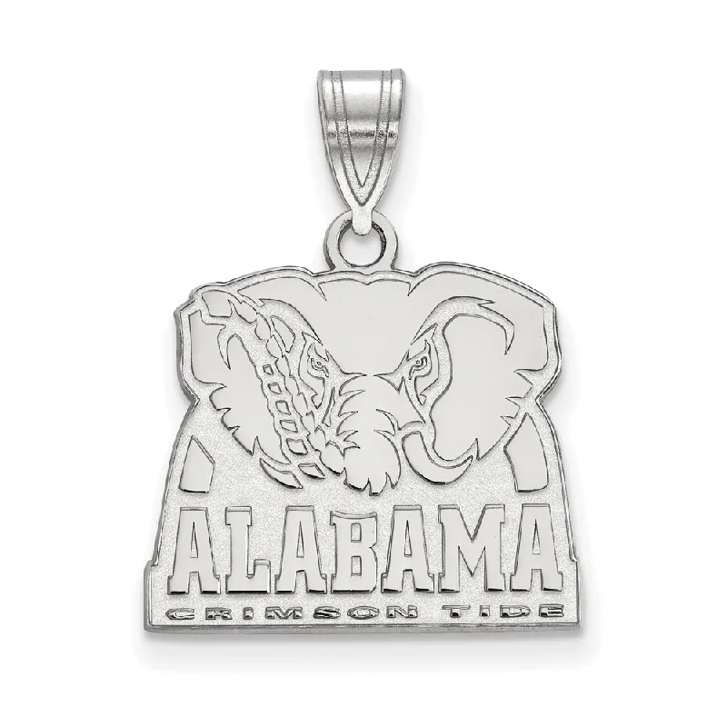 Affordable Gold-Plated Jewelry For Modern Fashion 14k White Gold U. of Alabama Medium Logo Pendant