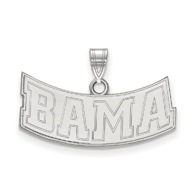 Flash Sale On Elegant Jewelry – Don't Miss Out 14k White Gold U. of Alabama Small 'BAMA' Pendant