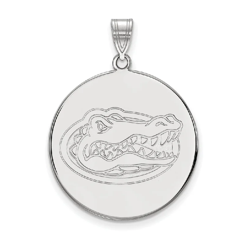 Shop Modern Jewelry Collections With Exclusive Discounts 14k White Gold U of Florida XL Disc Mascot Pendant