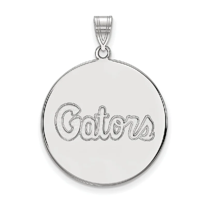 Premium Jewelry, Premium Discounts – Act Fast 14k White Gold U of Florida XL Disc Pendant