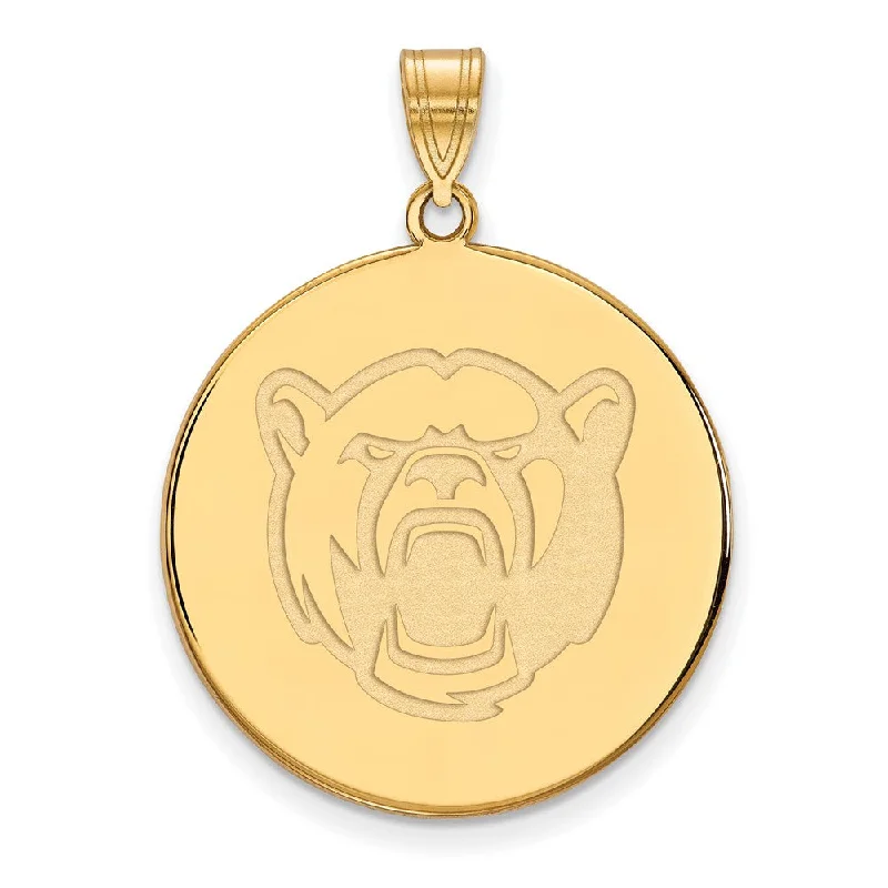 Luxury Meets Affordability – Jewelry Sale Live Now 14k Yellow Gold Baylor U XL Bears Disc Pendant
