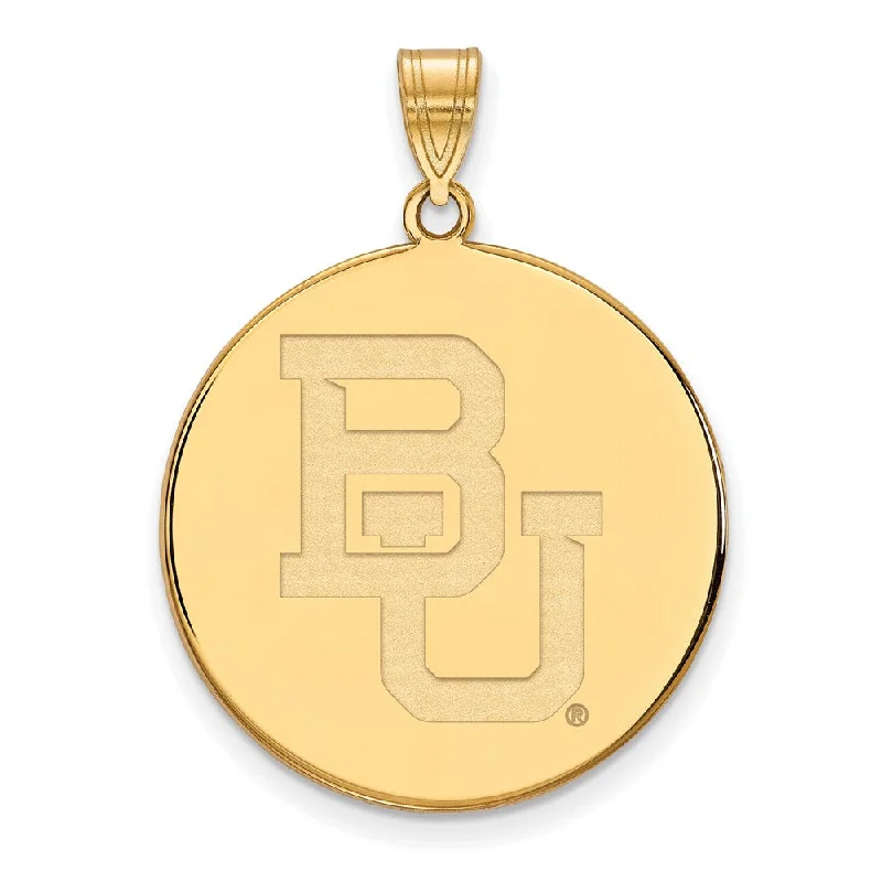 Buy More, Save More On Stunning Jewelry Pieces 14k Yellow Gold Baylor U XL 'BU' Disc Pendant