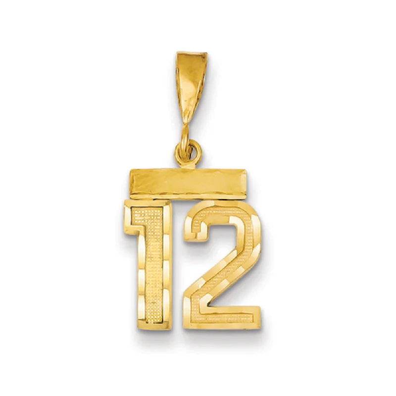 Seasonal Jewelry Deals – Elevate Your Style 14k Yellow Gold, Varsity Collection, Small D/C Pendant Number 12