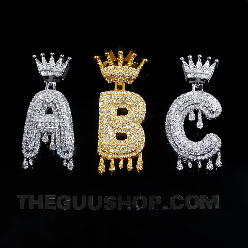 Big Discounts On Elegant Jewelry Collections 22mm  Iced Micro-inlay Zircon Crown Letter Hip Hop Pendant # Rapper Chain