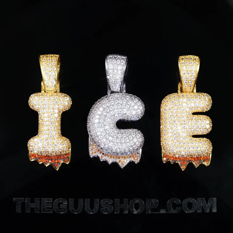 Luxury Jewelry Clearance – Shop Premium Styles Now 23mm Iced  CZ  Letter Gold-Plated Pendant & Cuban Link Chain
