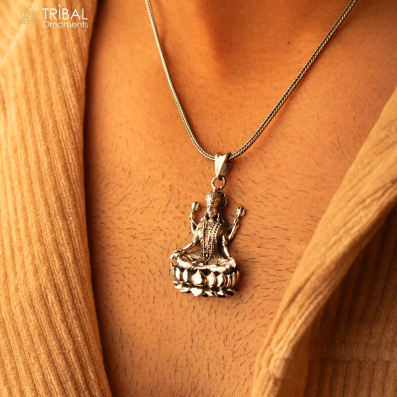 Shop Jewelry That Shines Without The High Price 925 sterling silver customized vintage antique style Goddess Laxmi Pendant, amazing design stunning pendant unisex gifting jewelry ssp1550