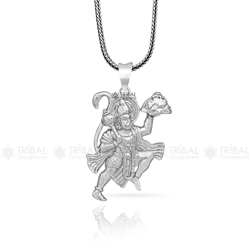 The Perfect Accessory For Less – Jewelry Sale Live 925 sterling silver handmade Hindu idol God Lord hanuman flying pendant, amazing divine lord bajarangbali pendant gifting jewelry NSP825