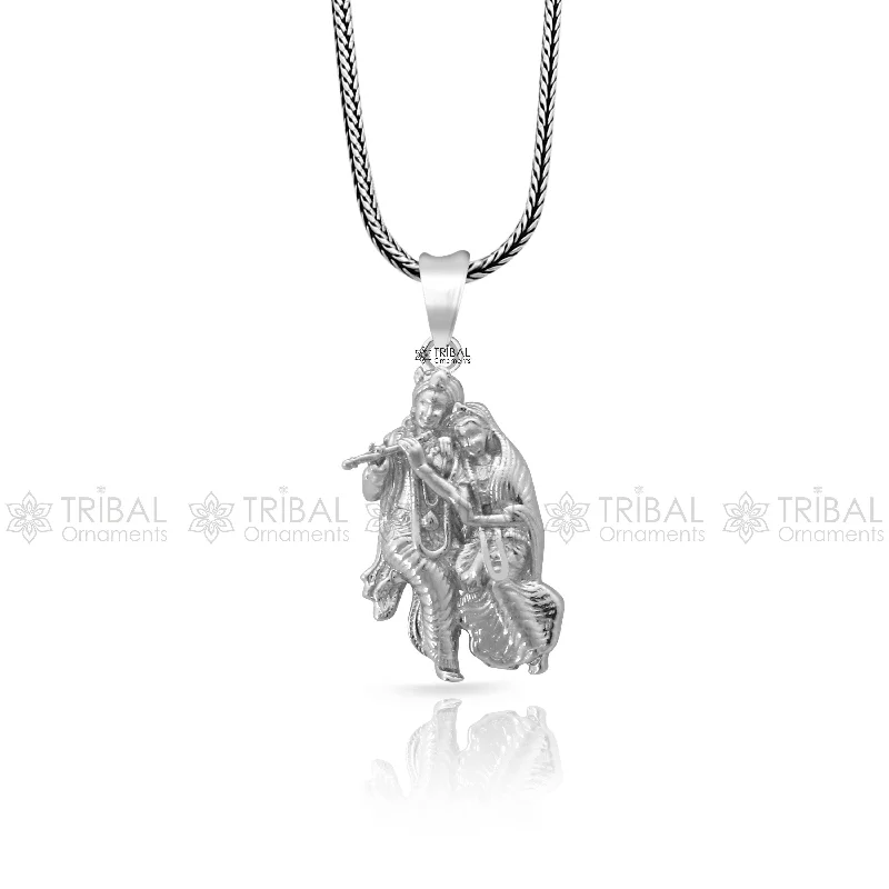 Stunning Jewelry At Even More Stunning Prices 925 sterling silver Lord Krishna and Radha , amazing divine Radha Krishna pendant locket tribal jewelry nsp834